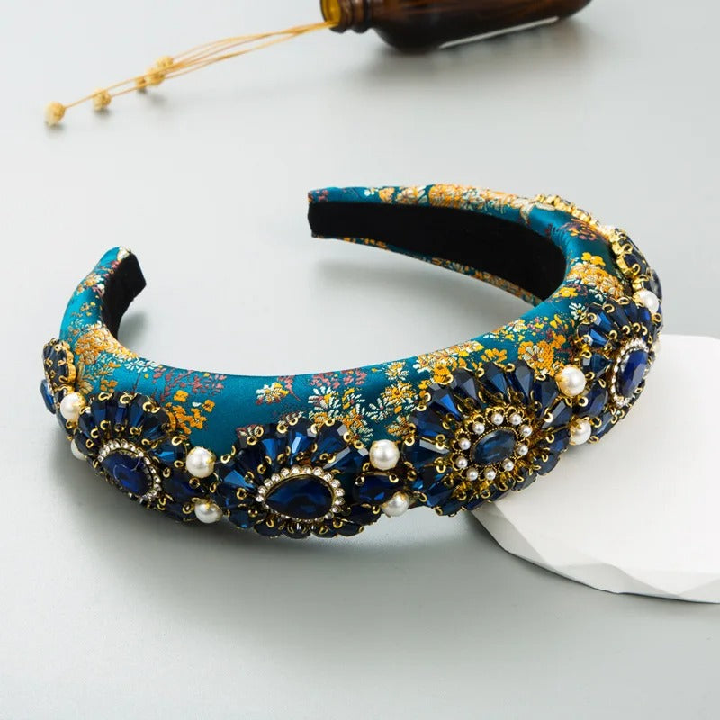 Headbands with crystals - Blue Sapphir