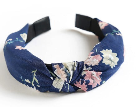 Pink and blue flower headband