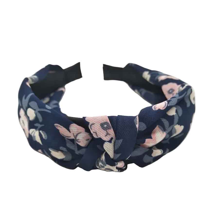 Pink and blue flower headband