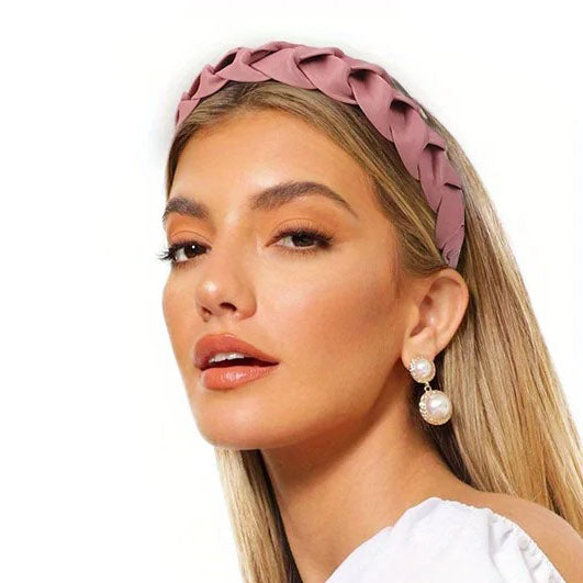 Pink leather headband