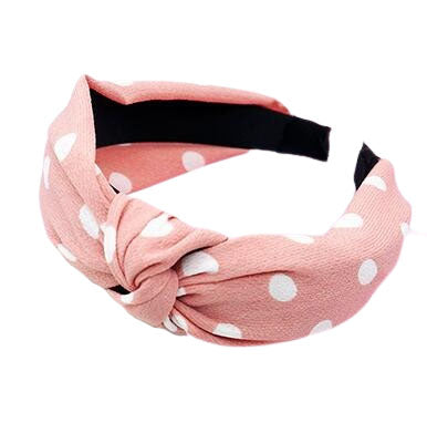 Polka dot headband with bow