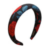 Red Rose Floral Headband Black