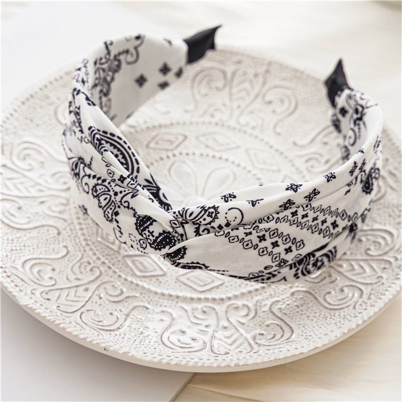 black and white bandana headband