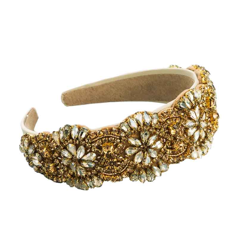 WHITE HEADBAND WITH RHINESTONE