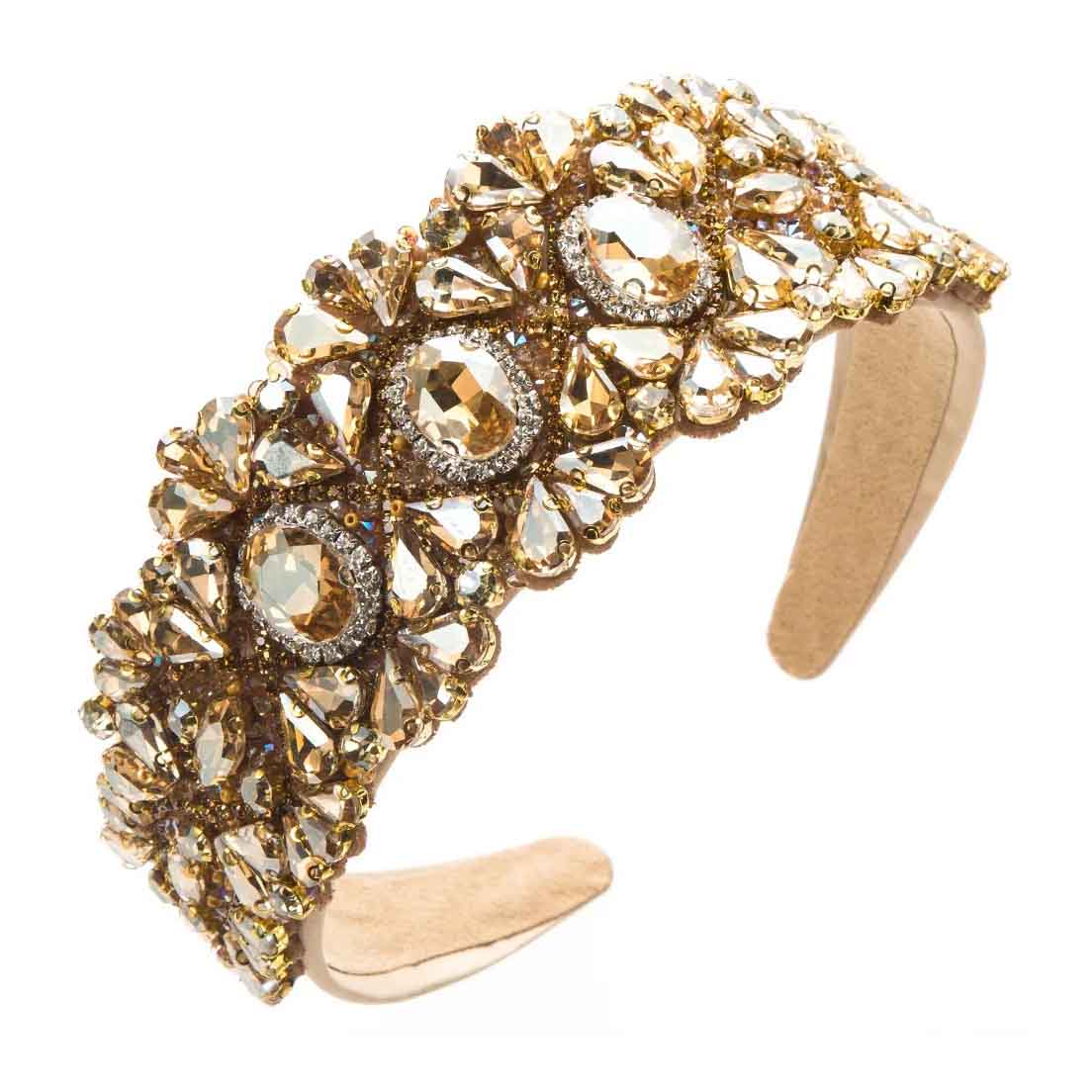 WHITE HEADBAND WITH RHINESTONES