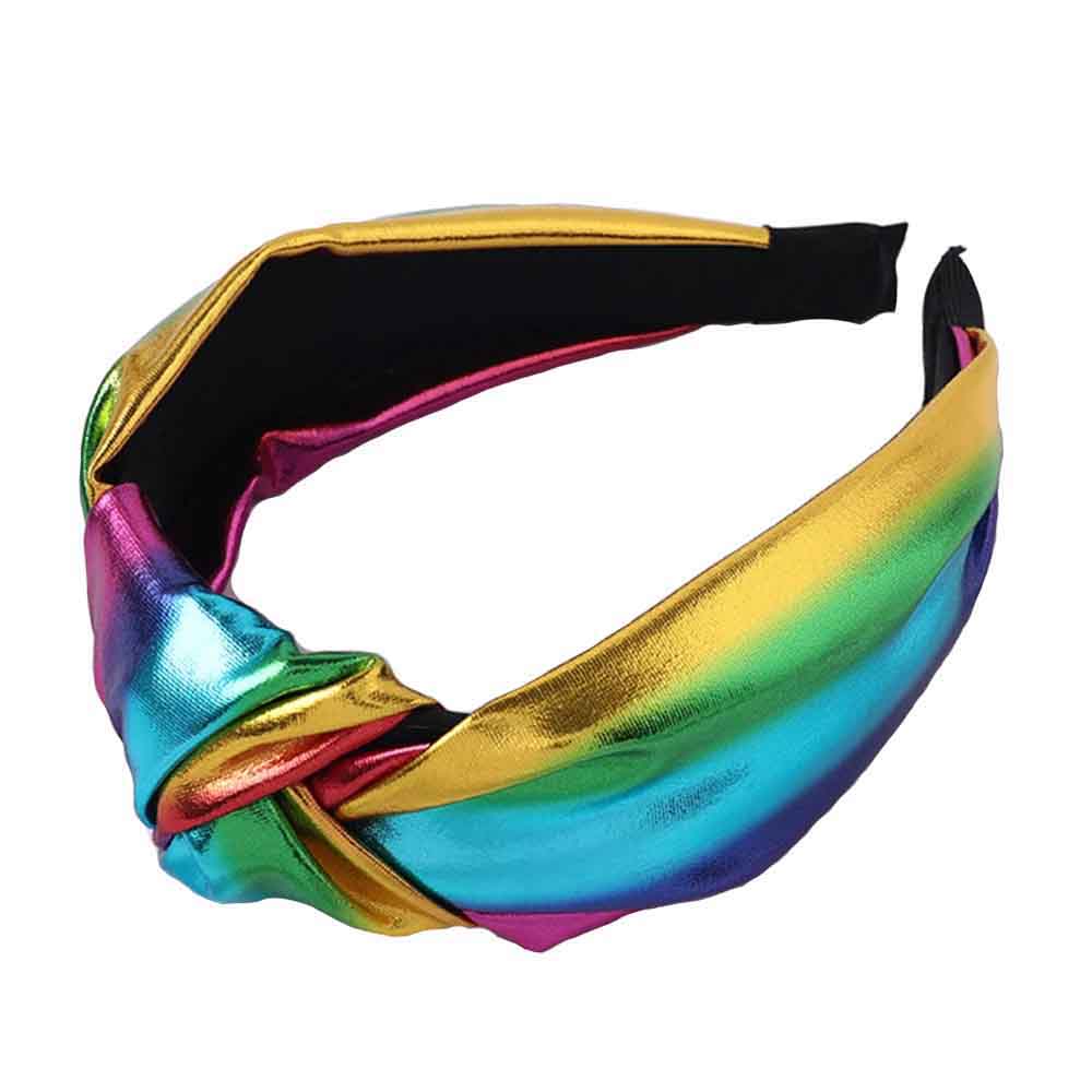 Shiny metallic rainbow headband