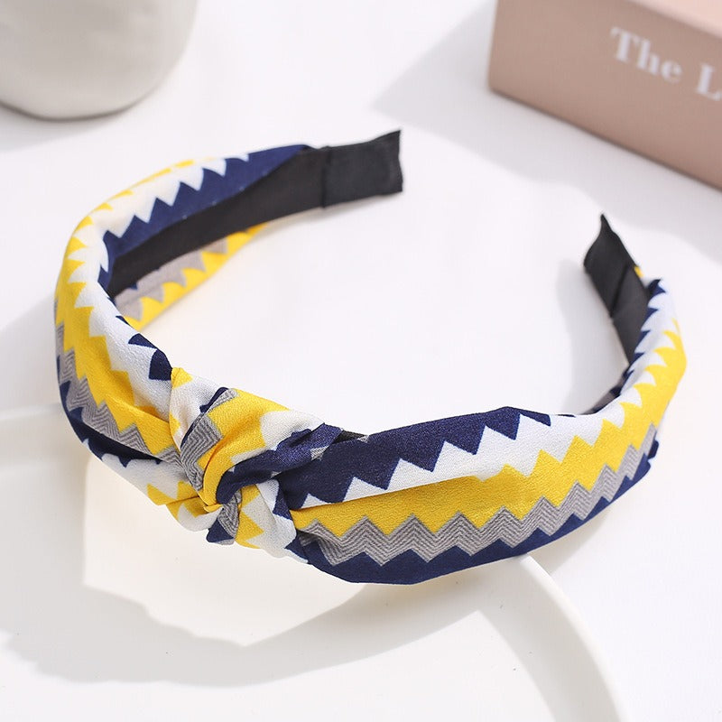 blue and yellow headband
