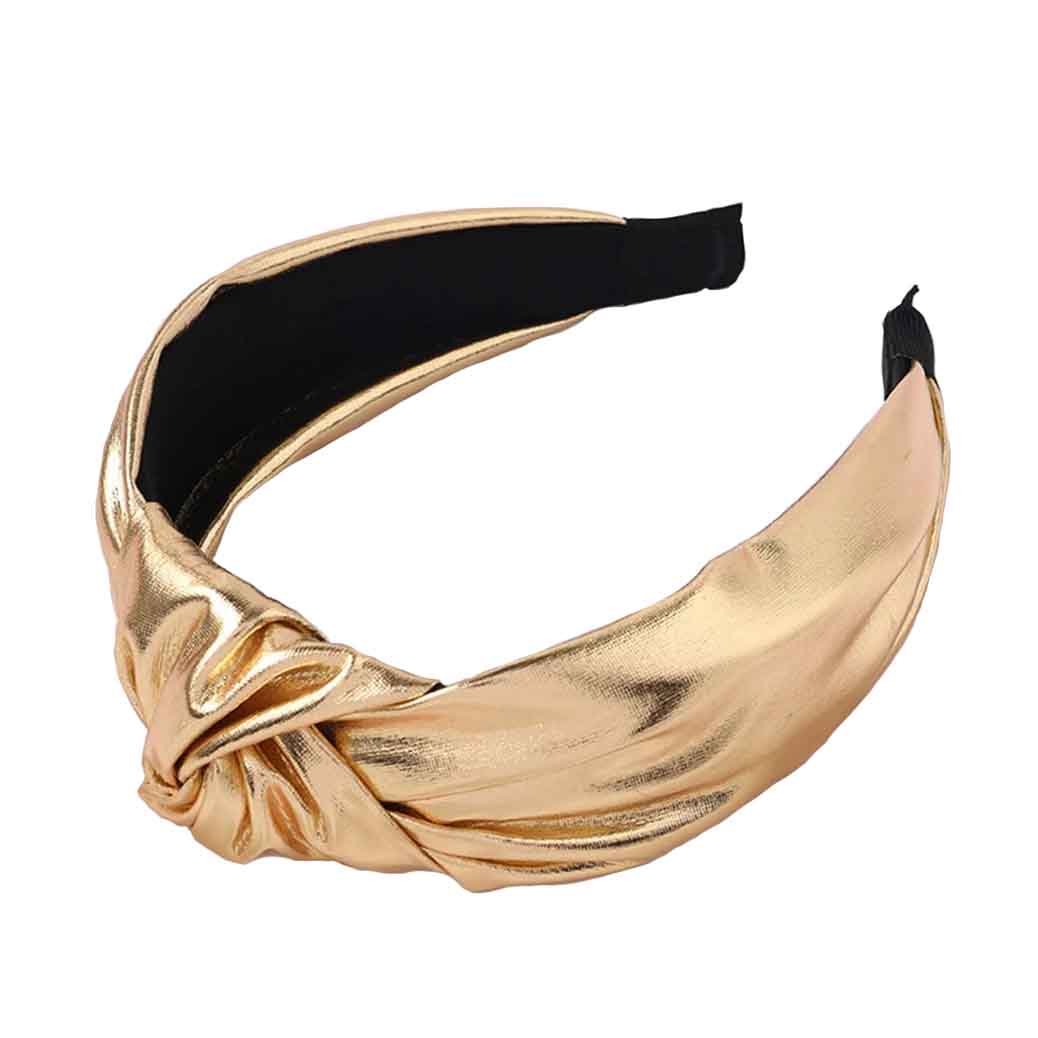 Gold leather headband