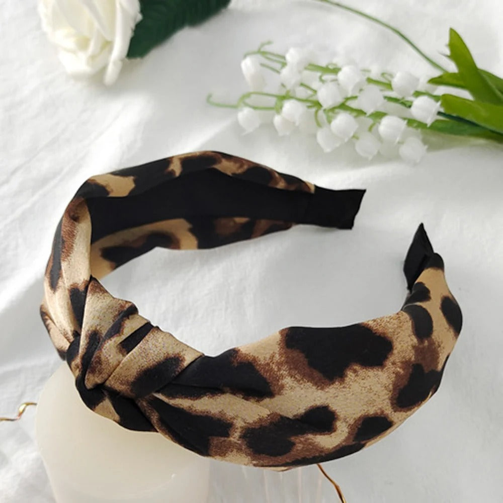 leopard knot headband womab