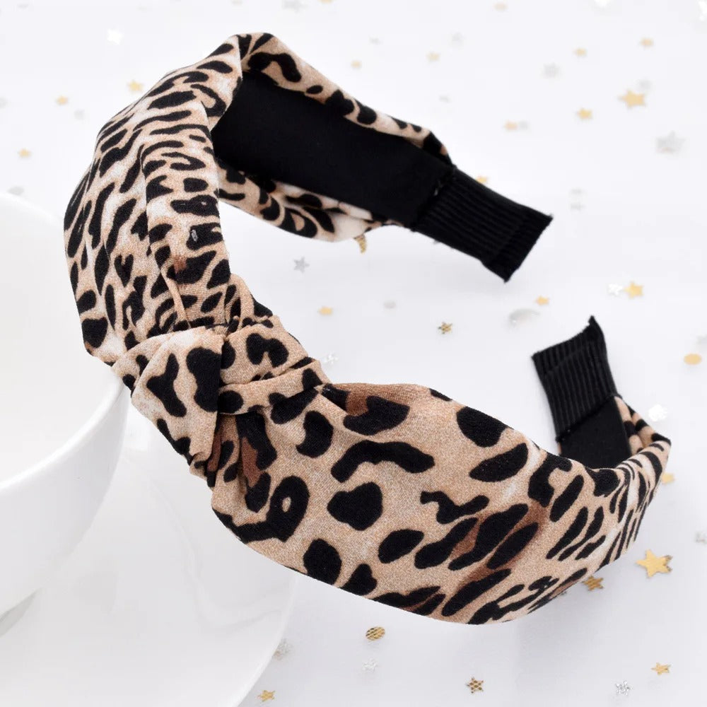 Leopard print headband for women