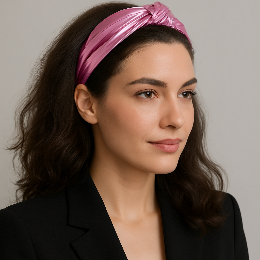 Metallic Pink Headband Woman