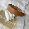 Brown padded leather headband