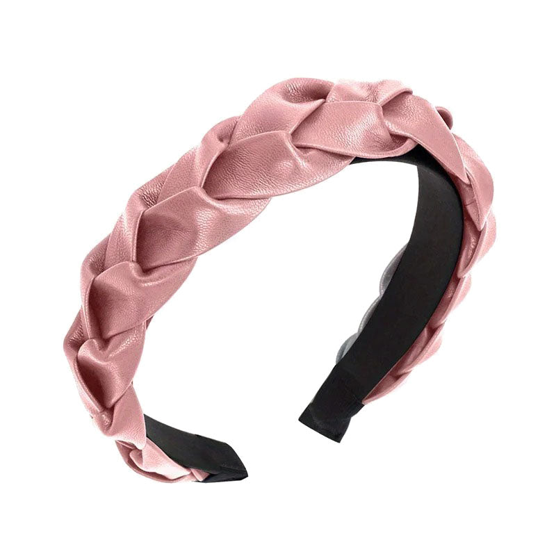 Pink leather headband