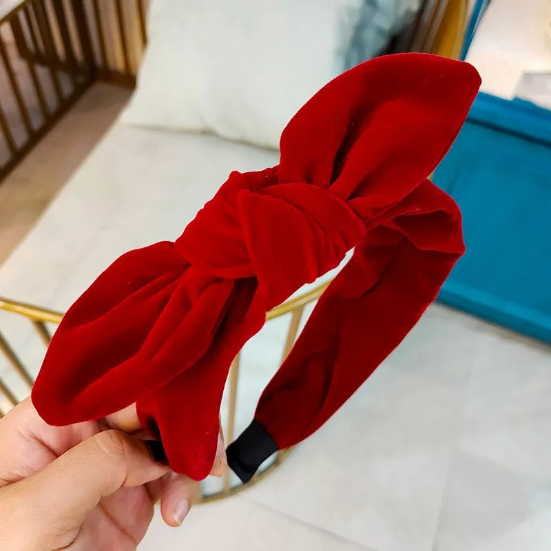 Red knotted headband