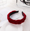 Red velvet braided headband