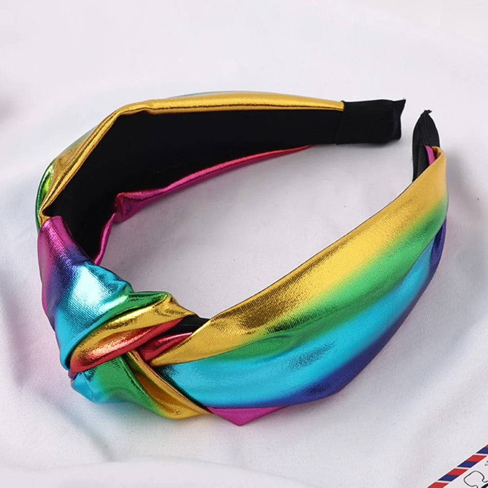 Shiny Metallic Rainbow Headband