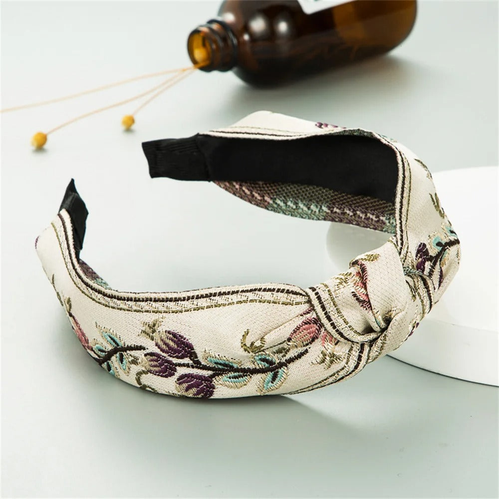 White flowery headband