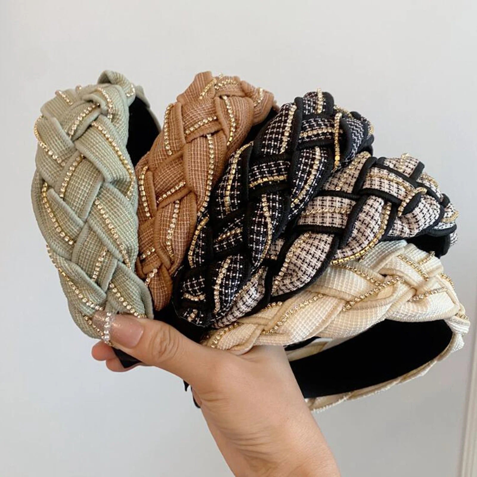 wide braided headband for weddings