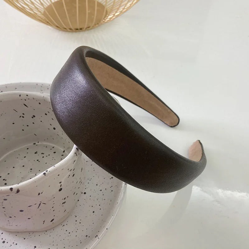 Wide leather headbands