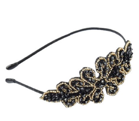 black sequin gatsby headband