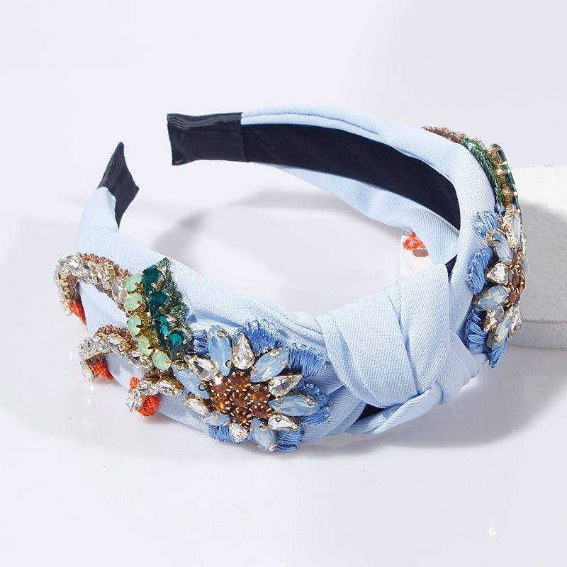 blue designer headband 