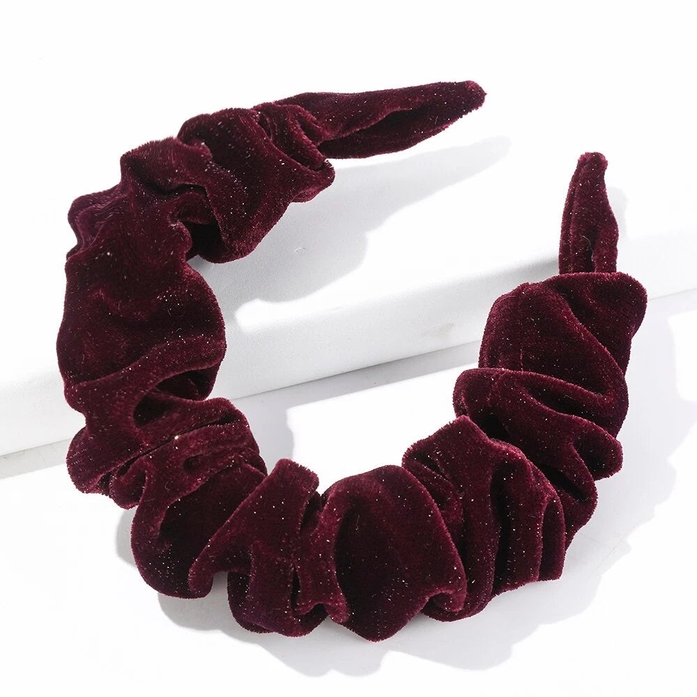 Burgundy velvet headband