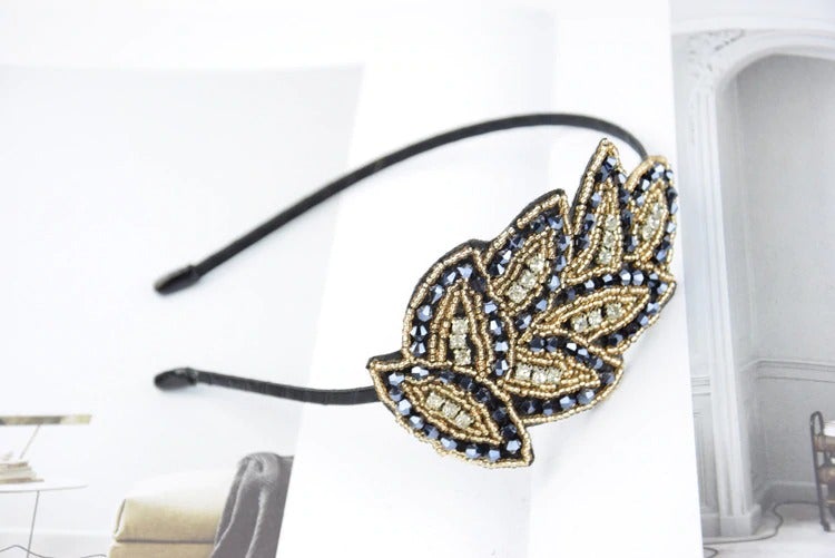 feather headband gatsby gold