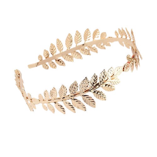 gold leaf headband cesar