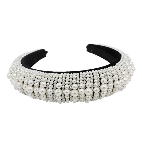 Padded headband with pearls
