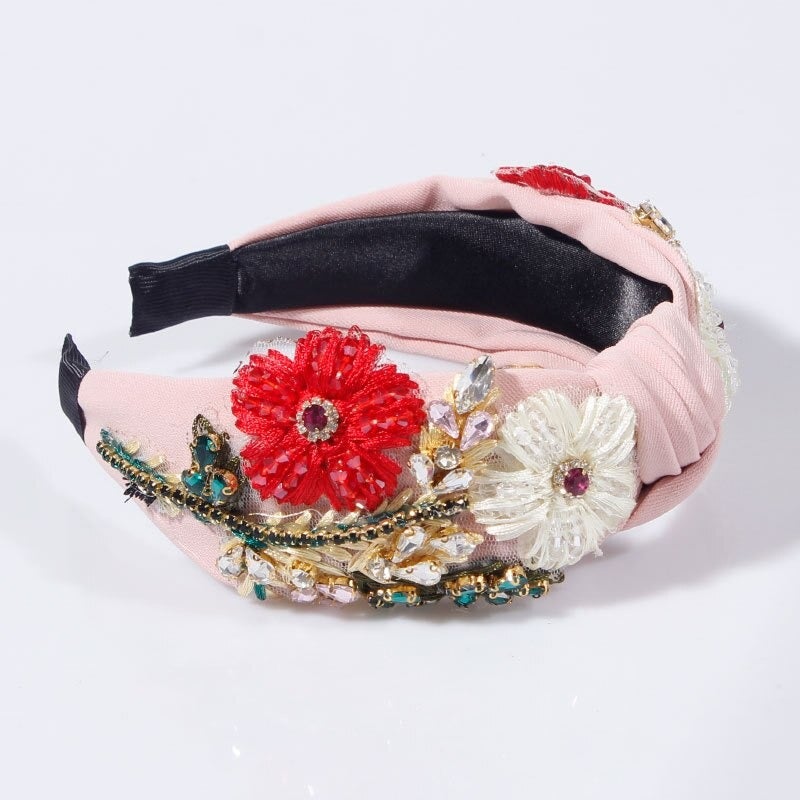 pink floral headband