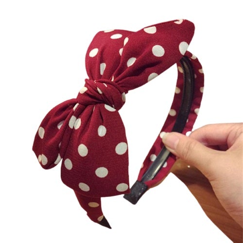 Red and white polka dot headband 