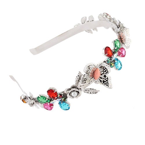 silver butterfly headband prada 