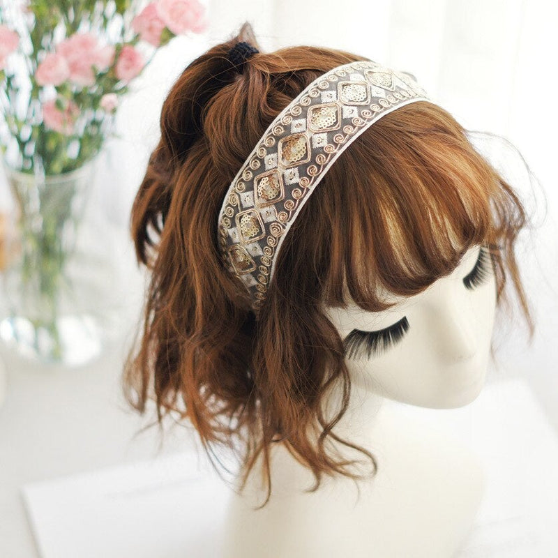 White lace headband
