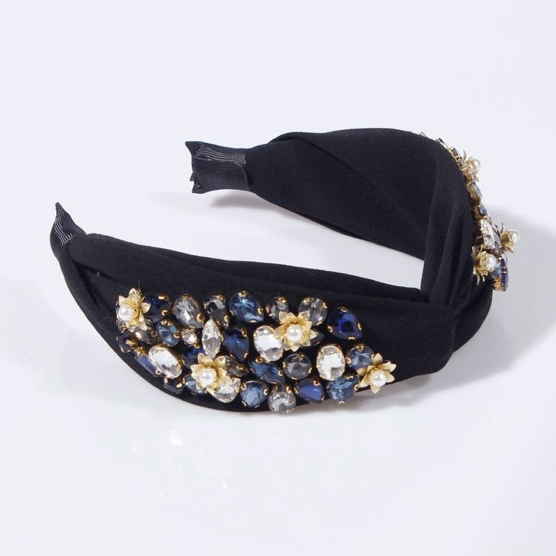 black headband with crystal
