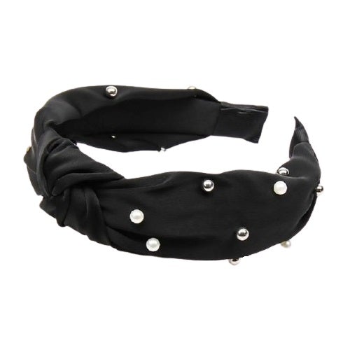 black headbands with pearls