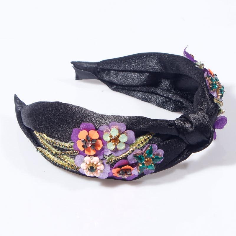 chanel black silk headband 