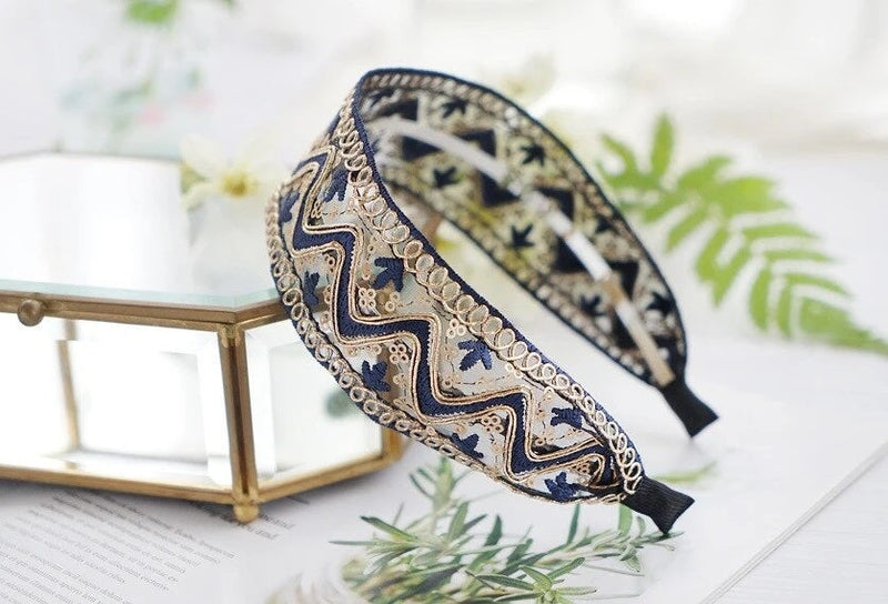blue bridal headband 