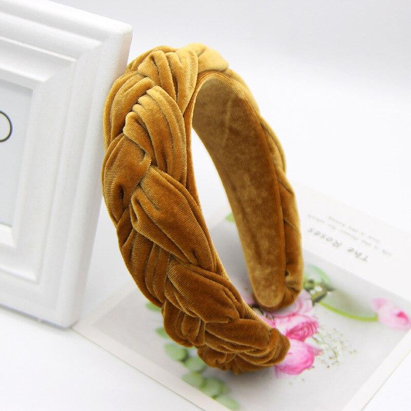 brown braided headband