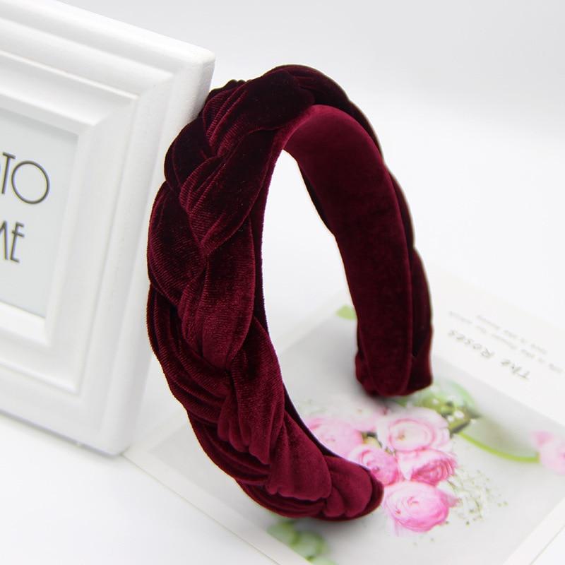 burgundy braided headband