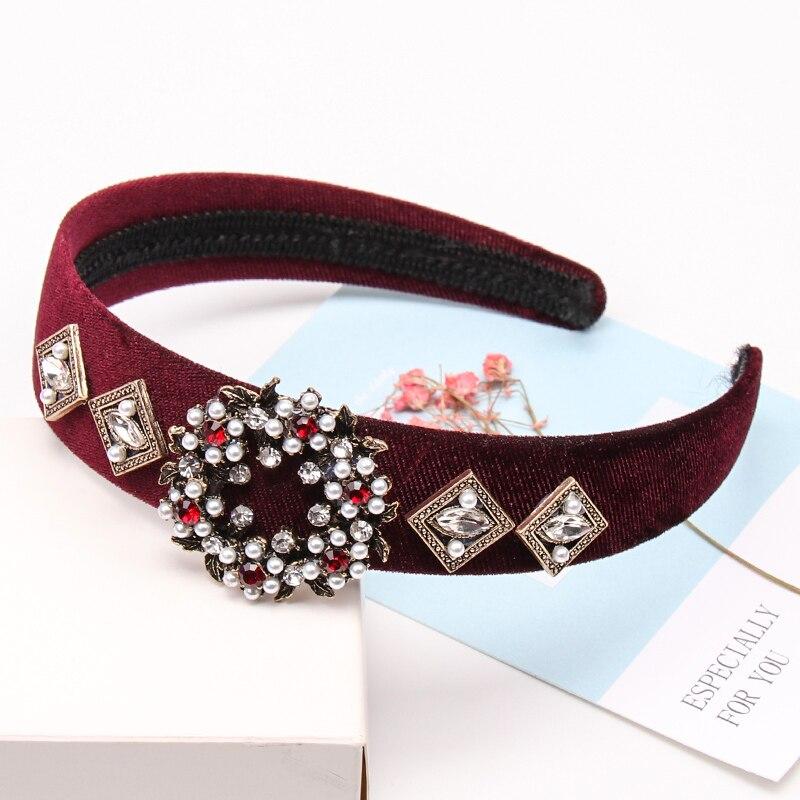 Burgundy floral headband