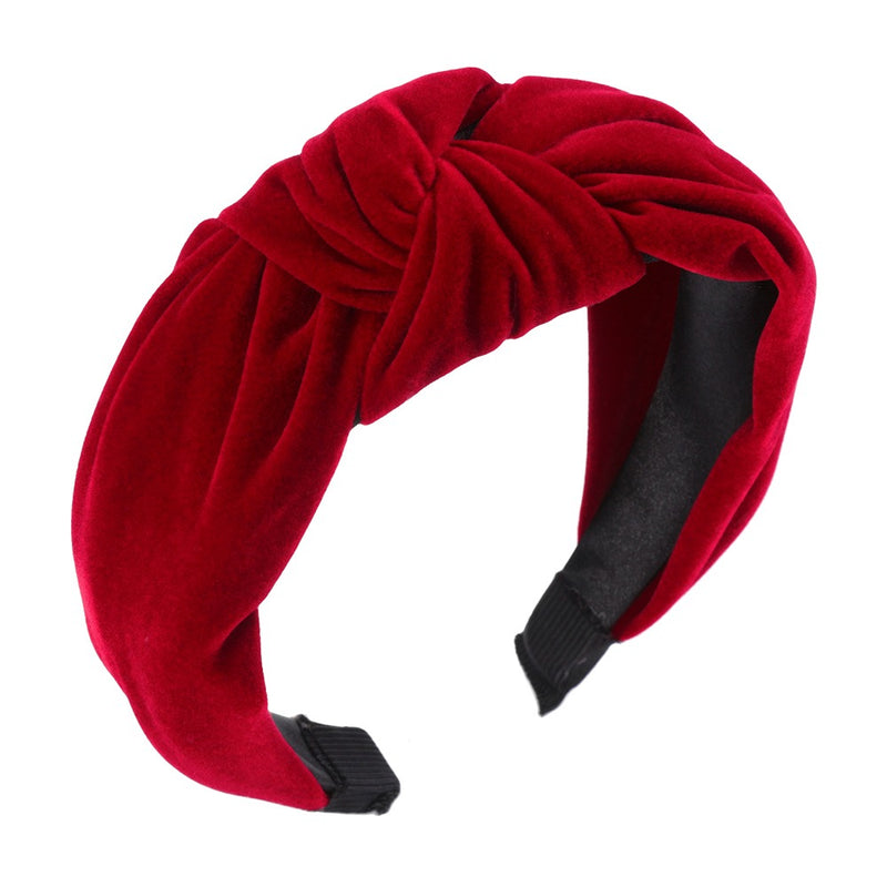 Red velvet bow headband