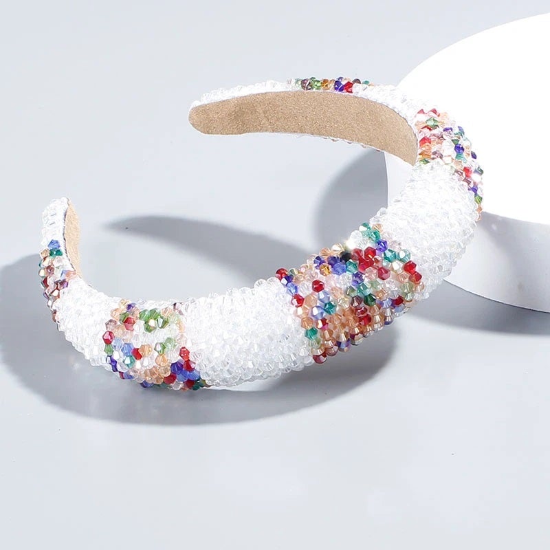 coloured crystal headband