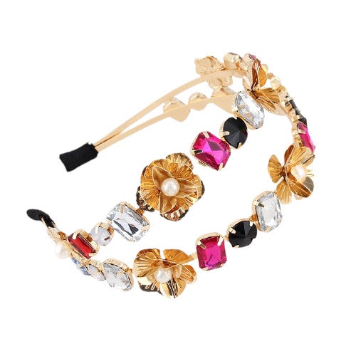 crystal floral headband rhinestone