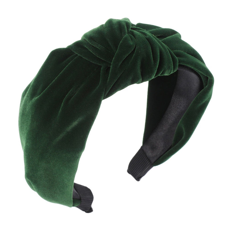 Dark green velvet headband