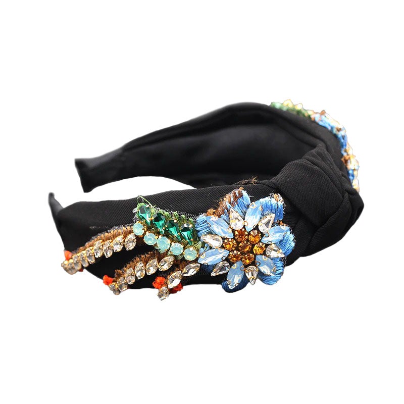 Black flower crown headband