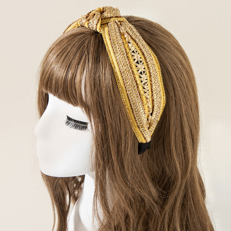 gold knot headband wedding