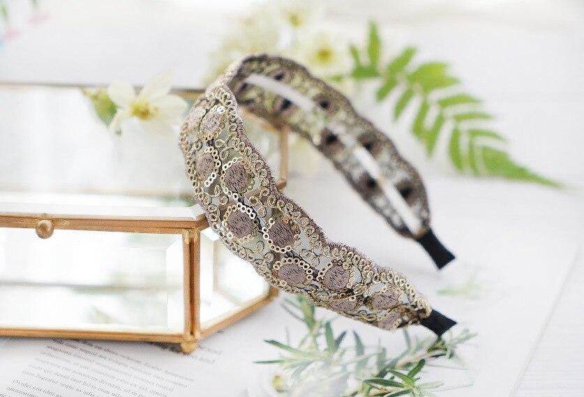 gold sequin headband