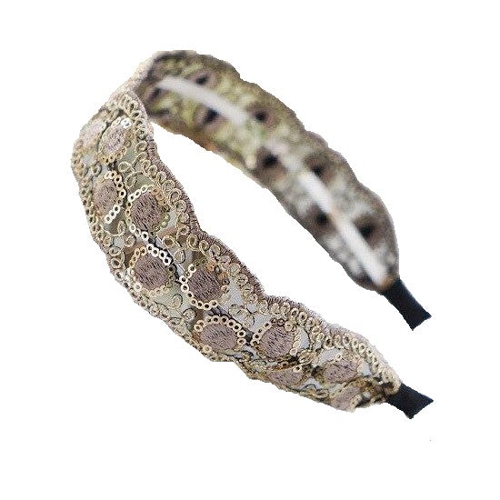 gold sequins headband