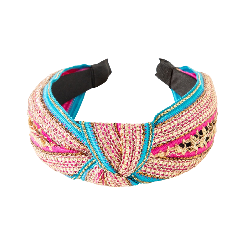 Blue and pink headband