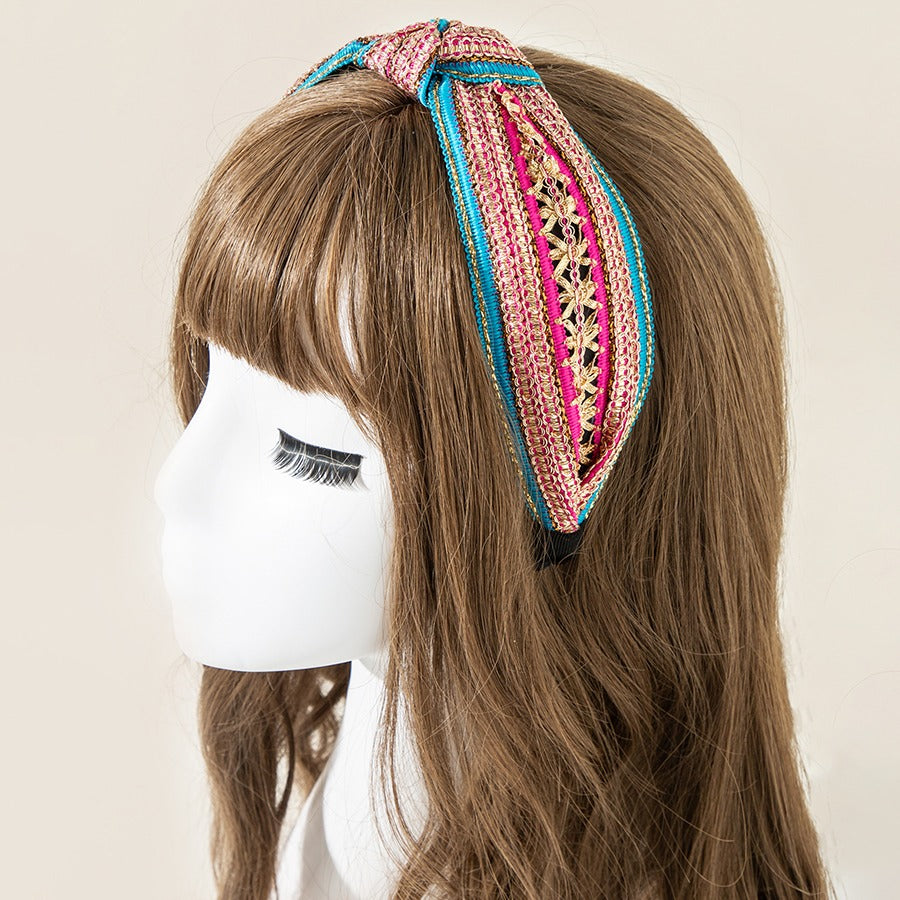 hot pink sequin gold headband